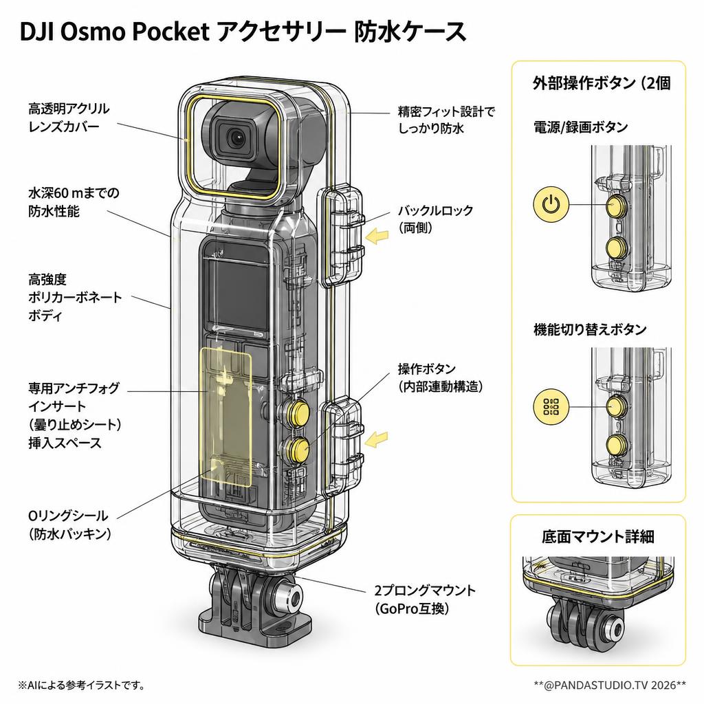 DJI Osmo Pocket アクセサリー 防水ケース スペック