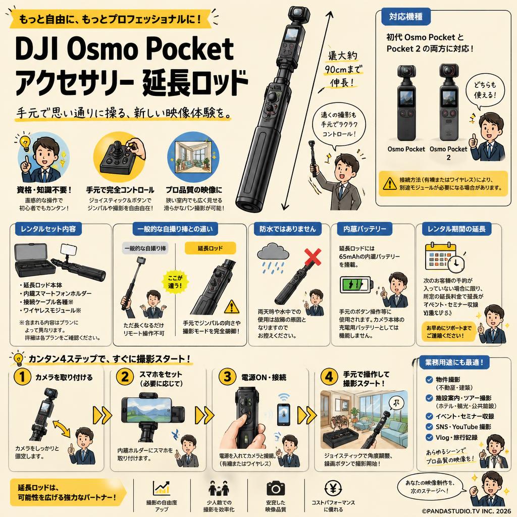 DJI Osmo Pocket アクセサリー 延長ロッド FAQ（よくある質問と答え）