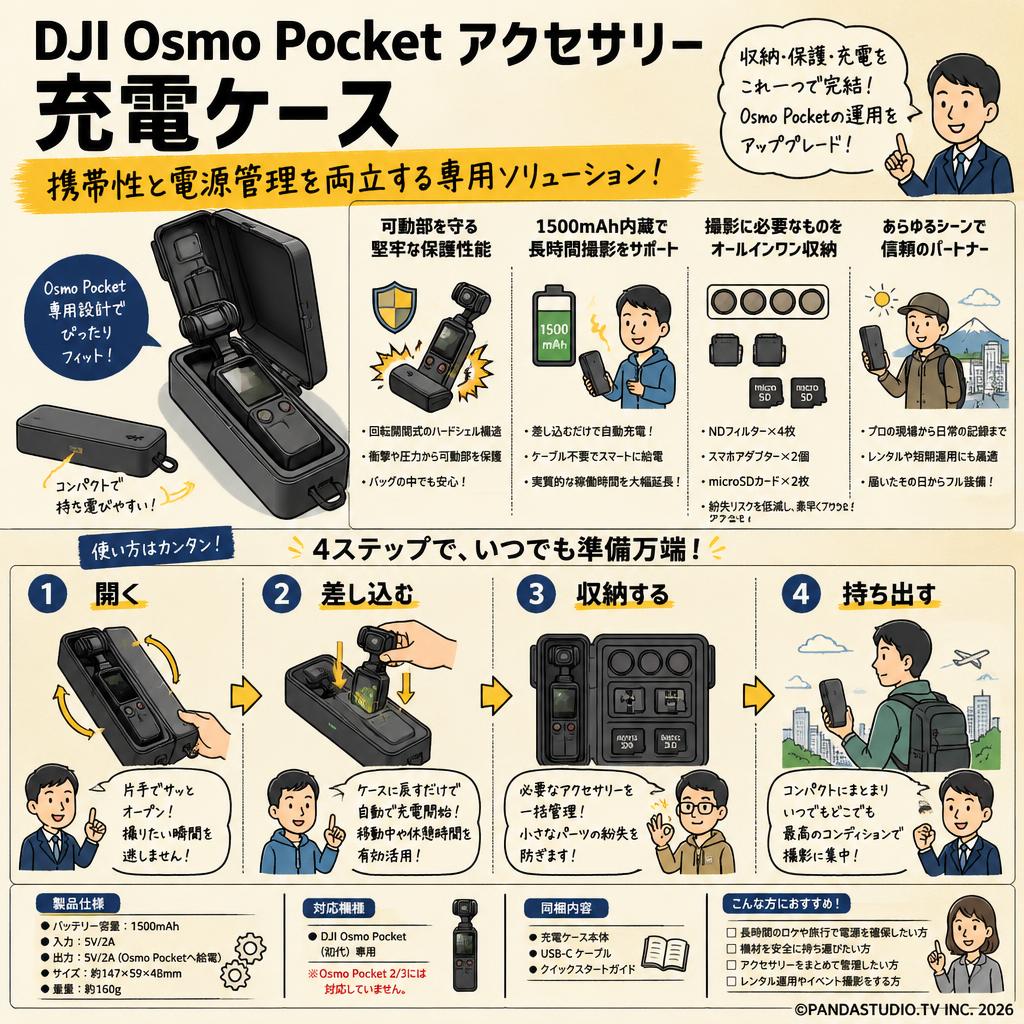 DJI Osmo Pocket アクセサリー 充電ケース 概要