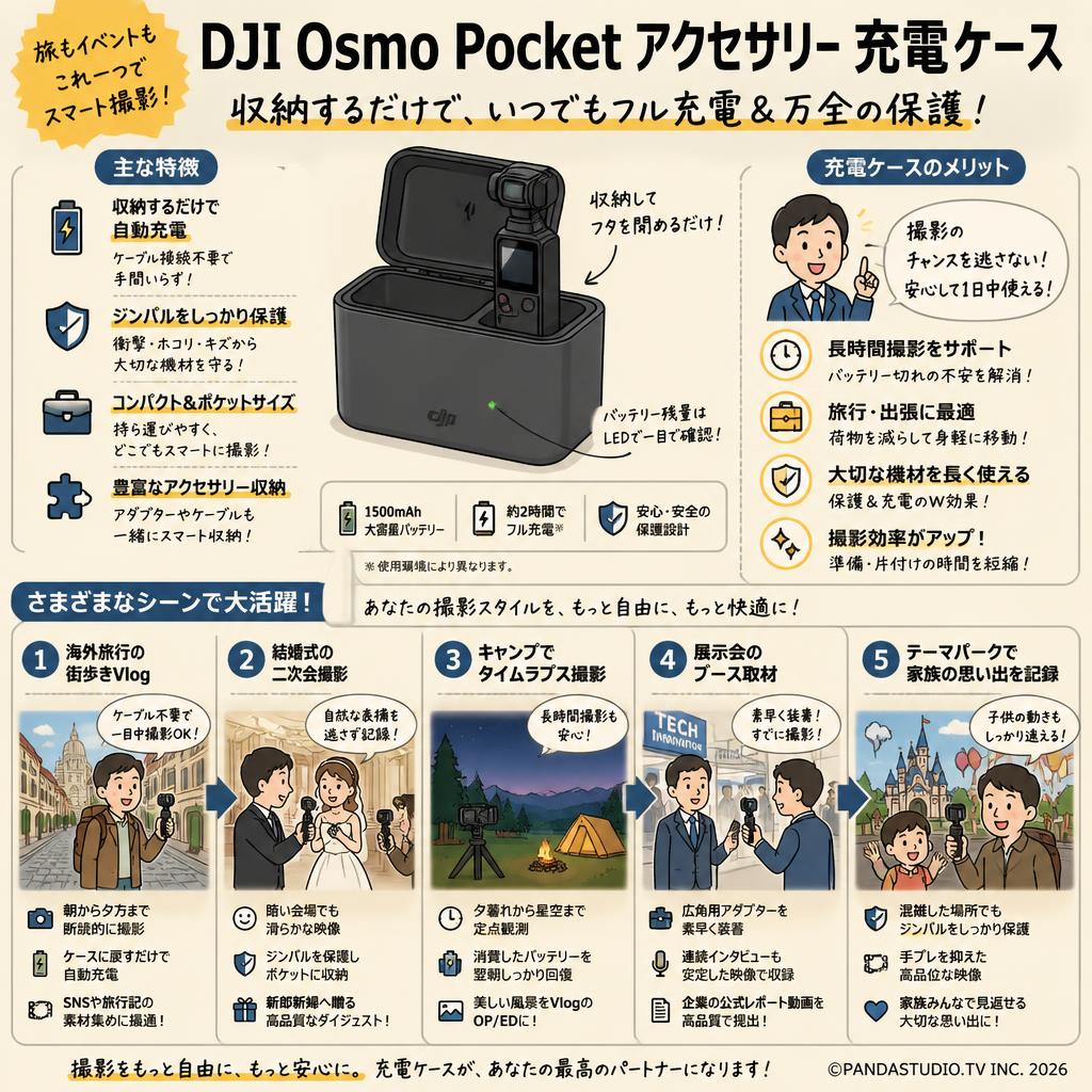 DJI Osmo Pocket アクセサリー 充電ケース 用途
