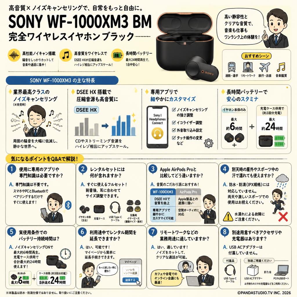 SONY WF-1000XM3 BM 完全ワイヤレスイヤホン ブラック FAQ（よくある質問と答え）