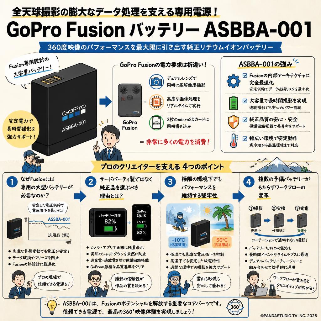 GoPro Fusion バッテリー ASBBA-001 概要