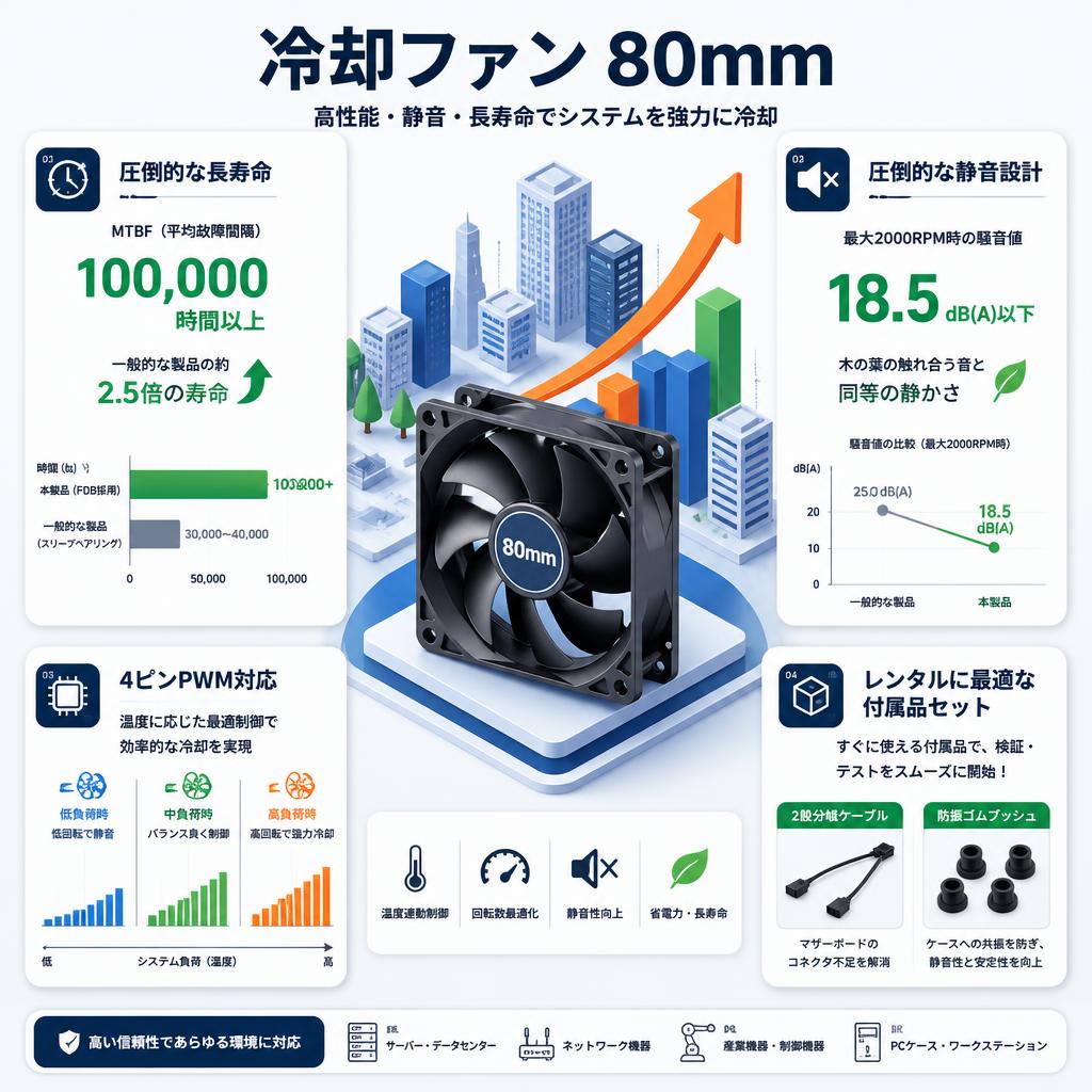 冷却ファン 80mm セールスポイント