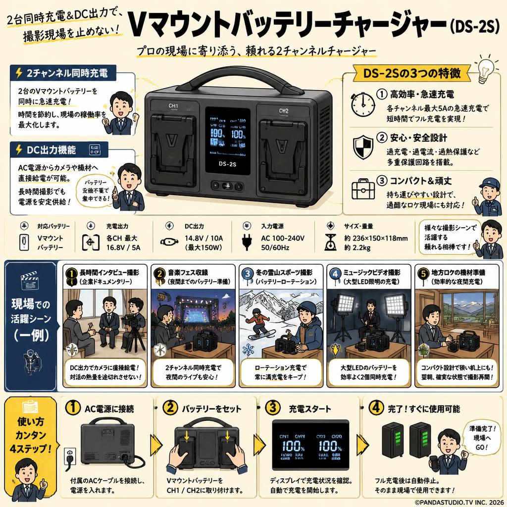 Vマウントバッテリーチャージャー（DS-2S） 用途