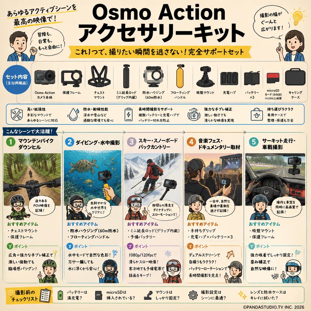 Osmo Actionアクセサリーキット 用途
