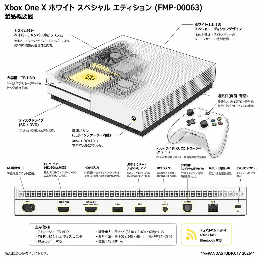 Xbox One X ホワイト スペシャル エディション (FMP-00063) スペック