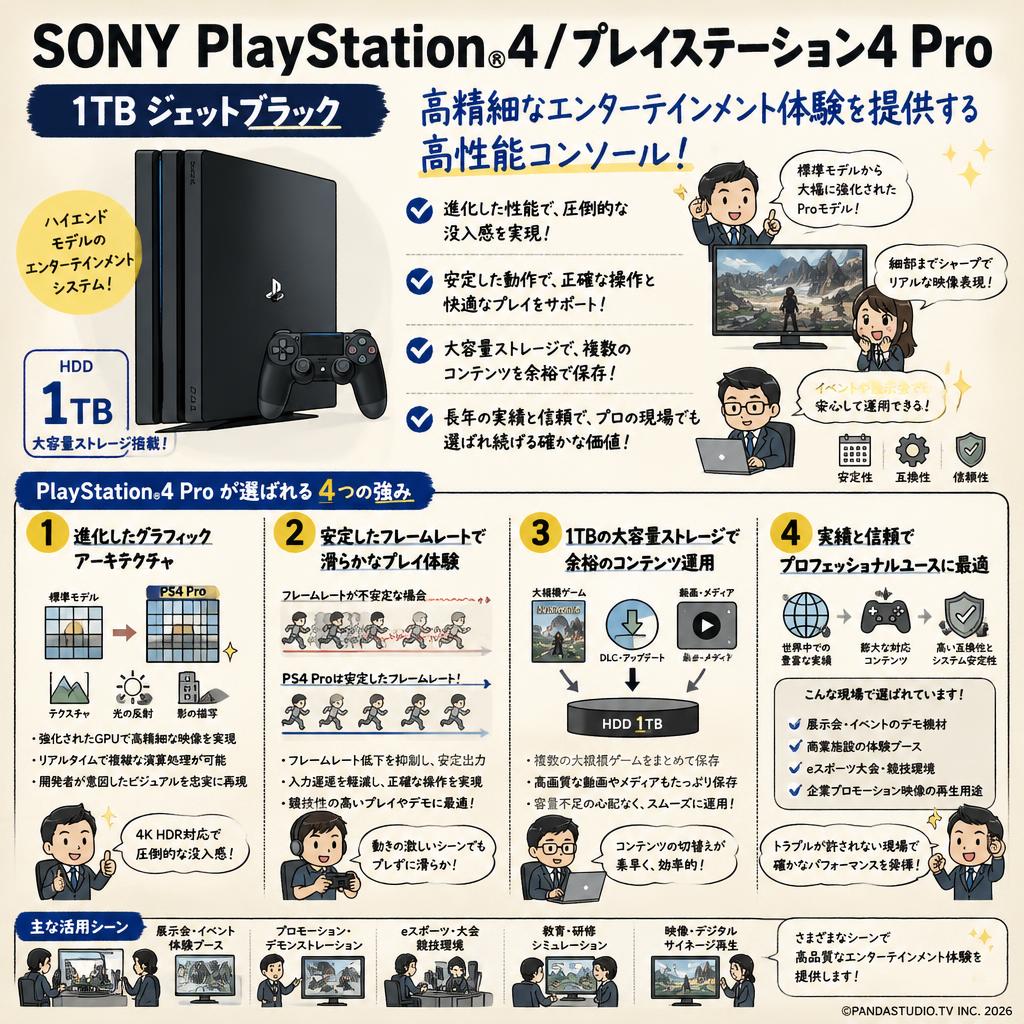 SONY PlayStation 4/プレイステーション4 Pro  1TB ジェットブラック 概要