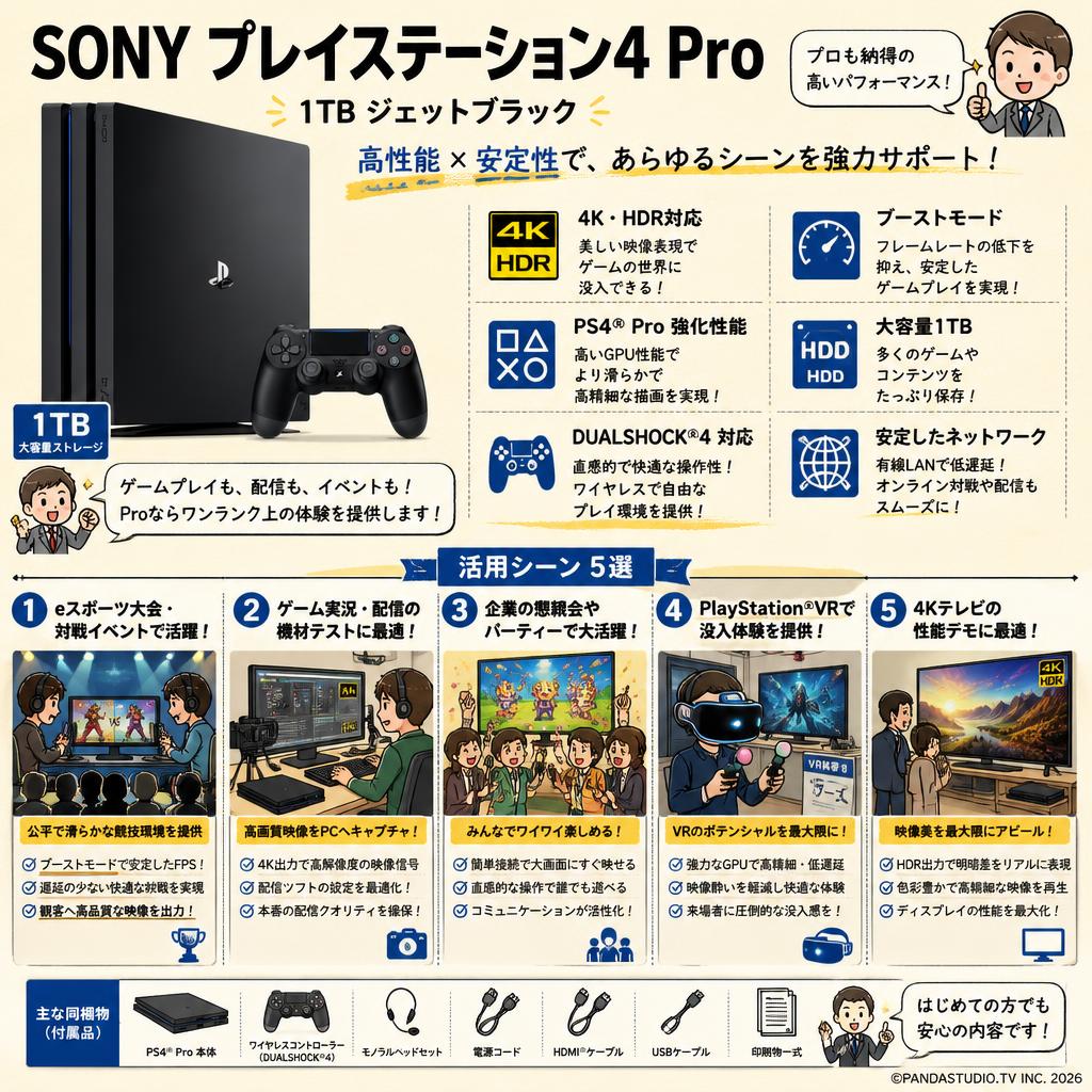 SONY PlayStation 4/プレイステーション4 Pro  1TB ジェットブラック 用途