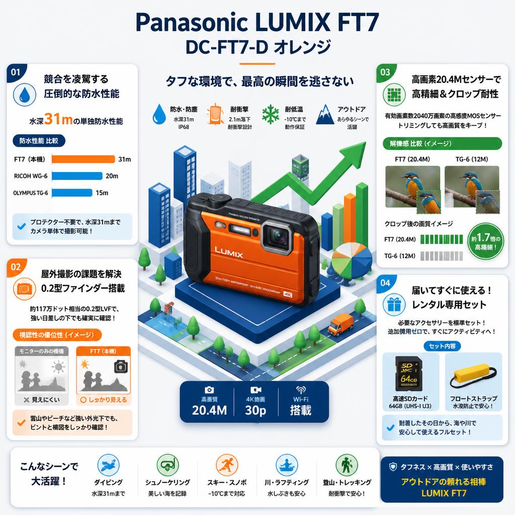 Panasonic LUMIX FT7 DC-FT7-D オレンジ セールスポイント