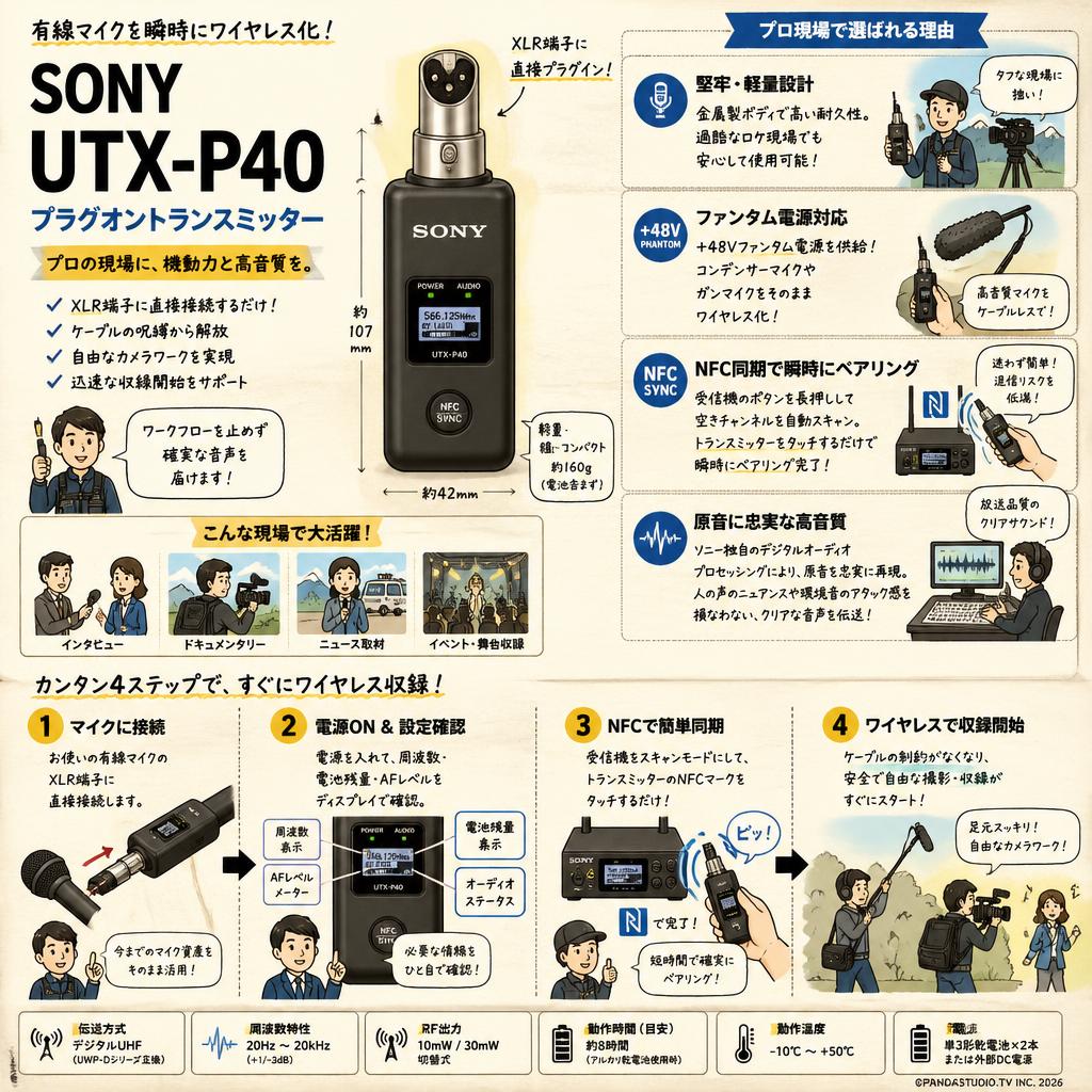 SONY  UTX-P40  プラグオントランスミッター 概要