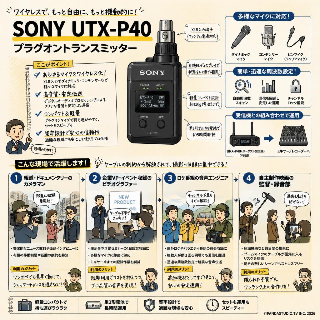 SONY  UTX-P40  プラグオントランスミッター おもな対象のお客様