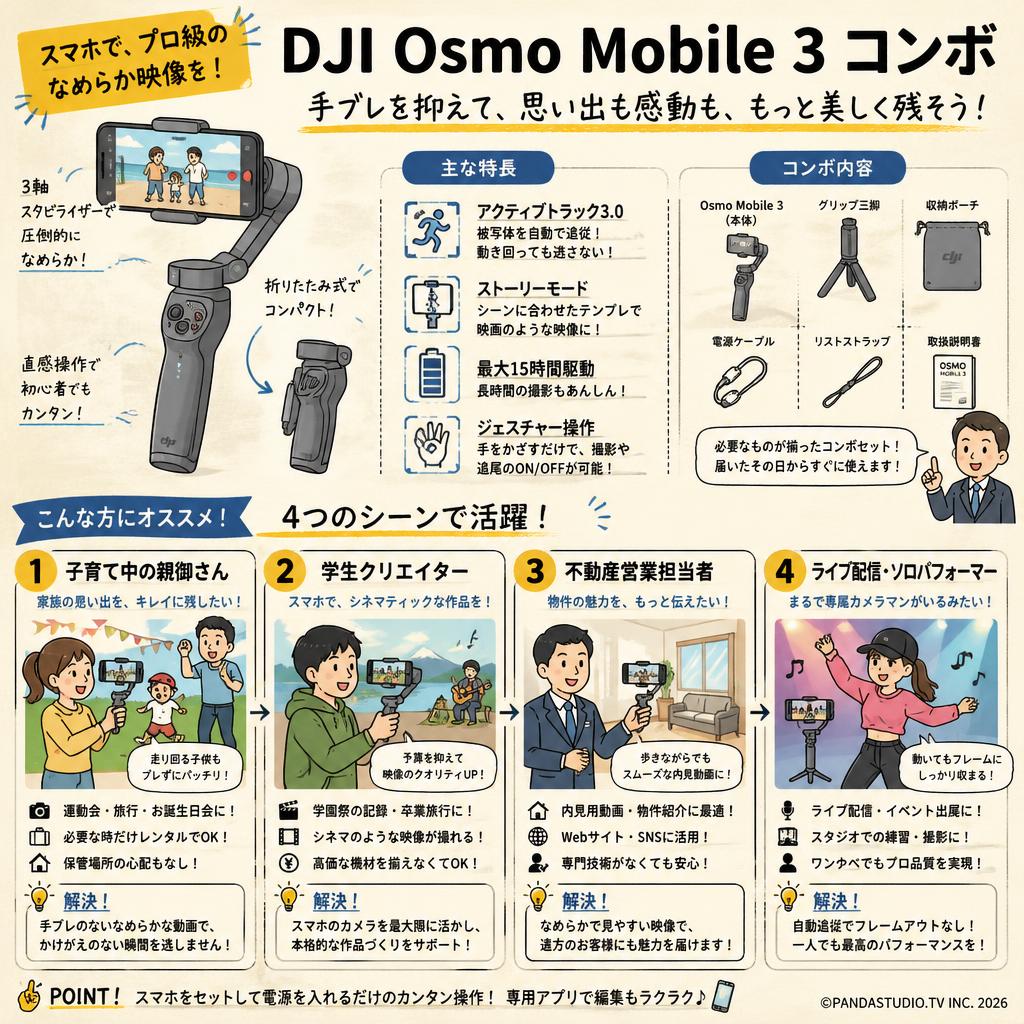DJI Osmo Mobile 3 コンボ おもな対象のお客様