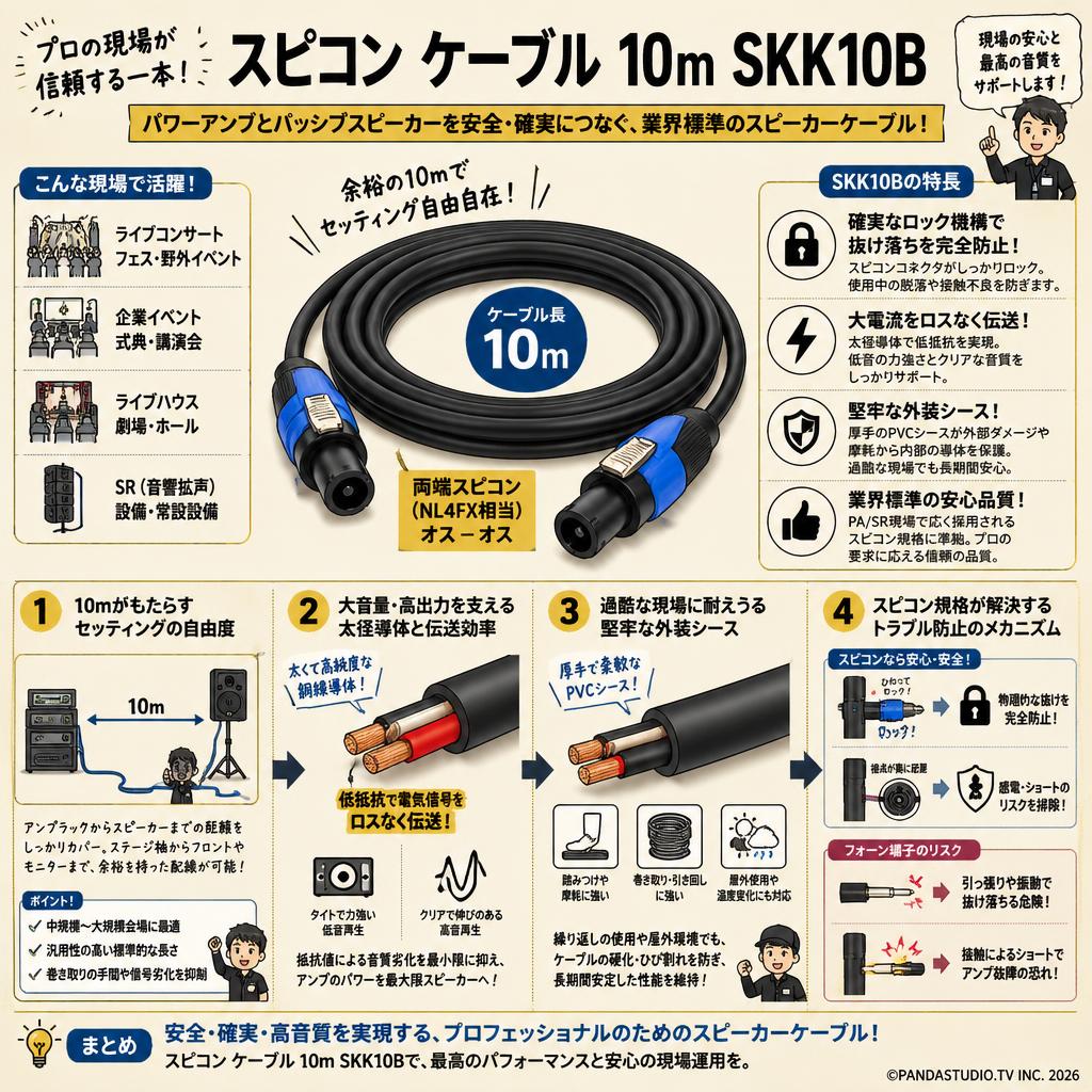スピコン ケーブル 10m SKK10B 概要