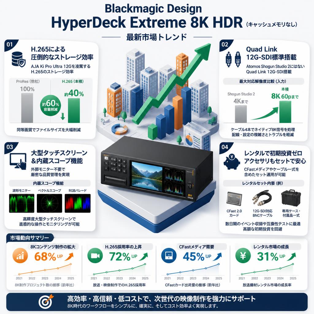 Blackmagic Design HyperDeck Extreme 8K HDR（キャッシュメモリなし） セールスポイント