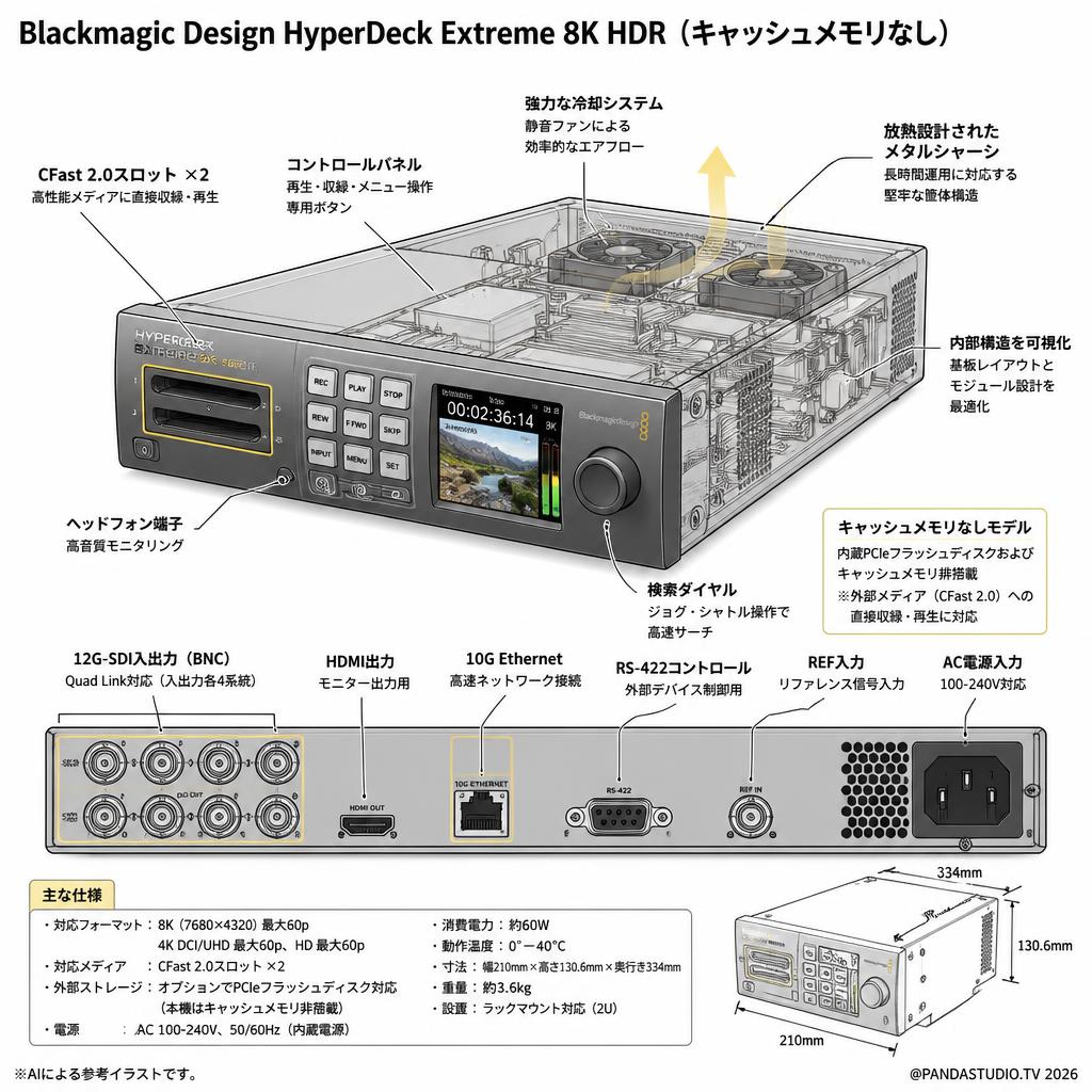 Blackmagic Design HyperDeck Extreme 8K HDR（キャッシュメモリなし） スペック