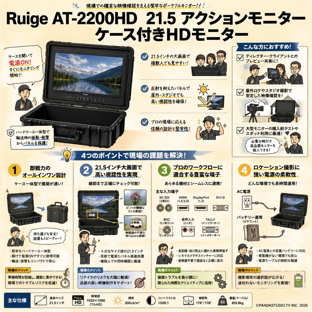 Ruige AT-2200HD　21.5 アクションモニターケース付きHDモニター 概要