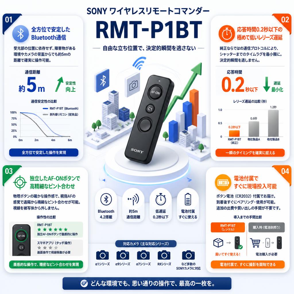 SONY ワイヤレスリモートコマンダー RMT-P1BT セールスポイント
