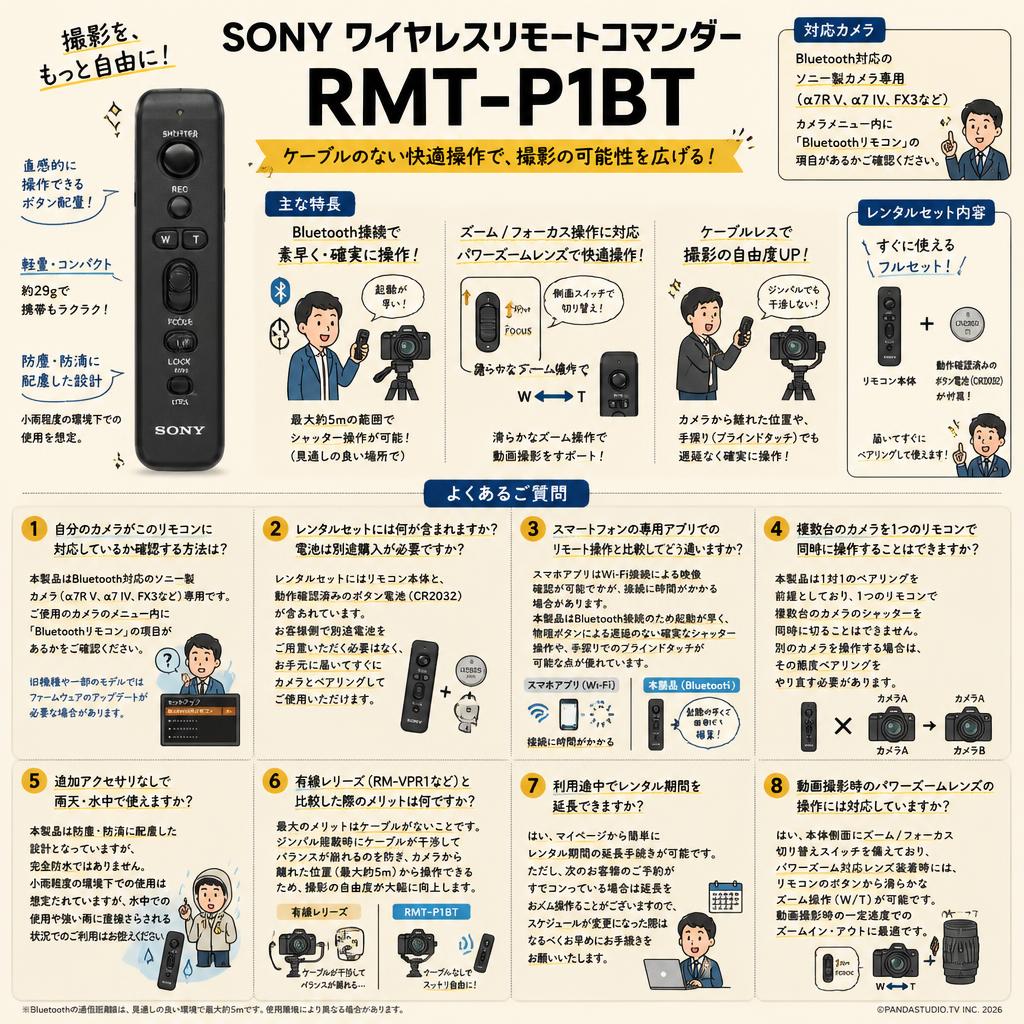 SONY ワイヤレスリモートコマンダー RMT-P1BT FAQ（よくある質問と答え）