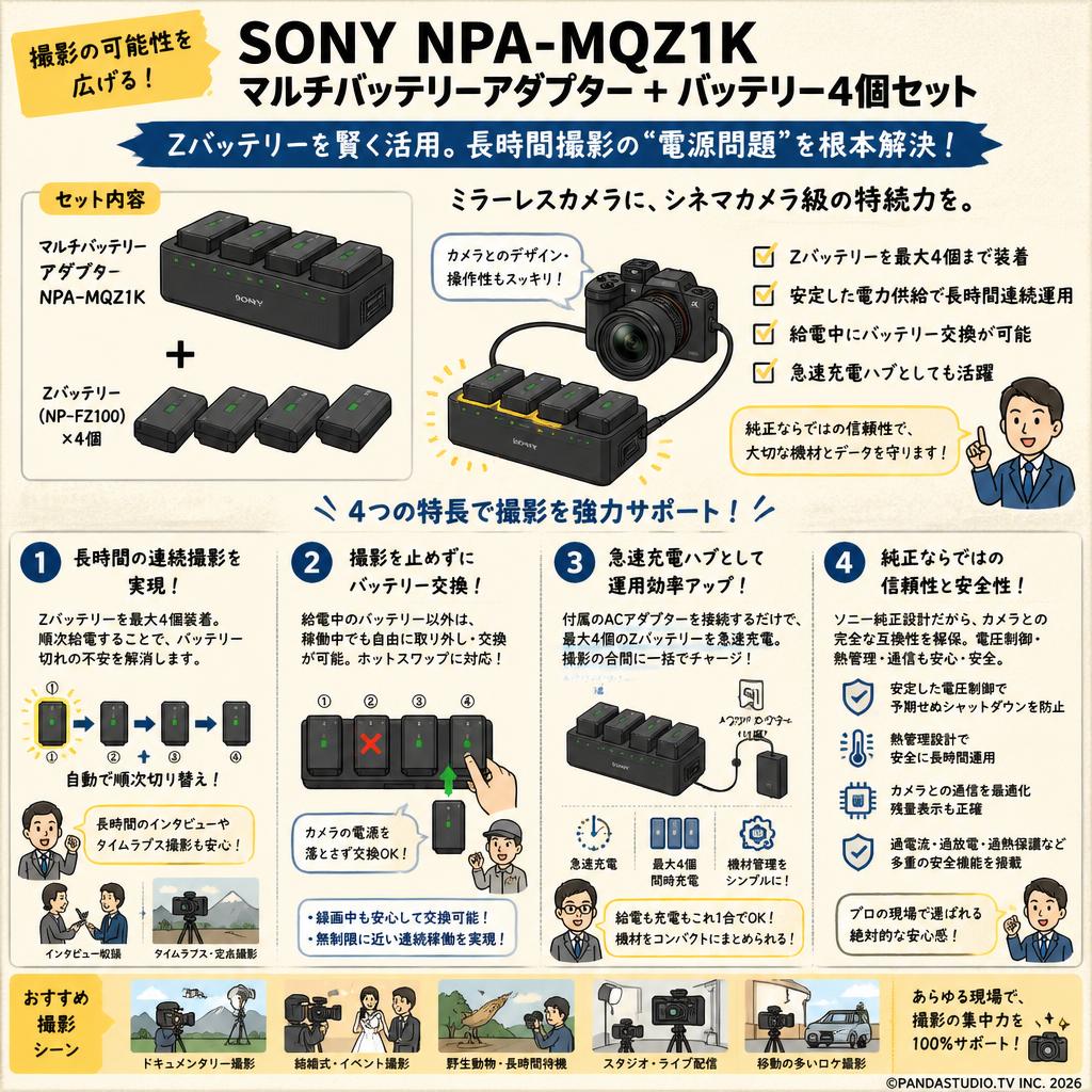 SONY NPA-MQZ1K マルチバッテリーアダプター ＋ バッテリー4個セット 概要