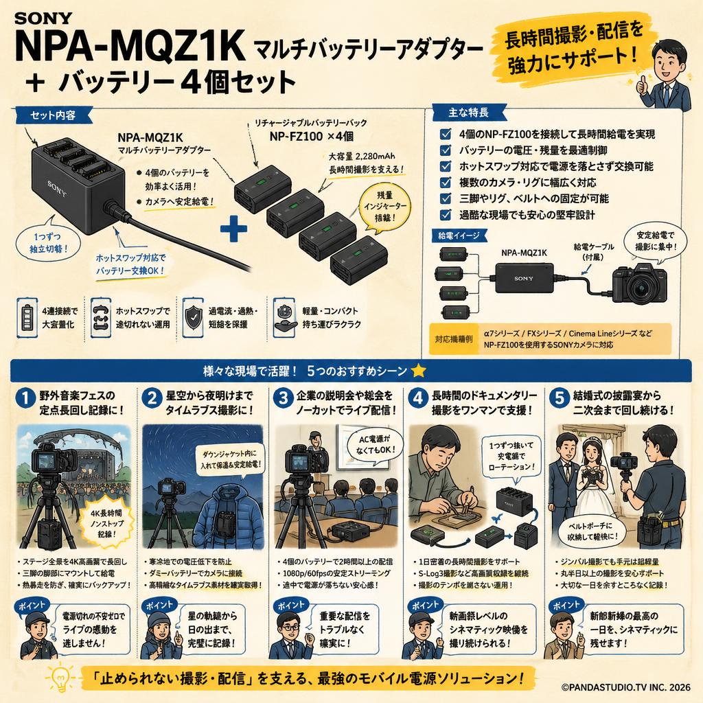 SONY NPA-MQZ1K マルチバッテリーアダプター ＋ バッテリー4個セット 用途