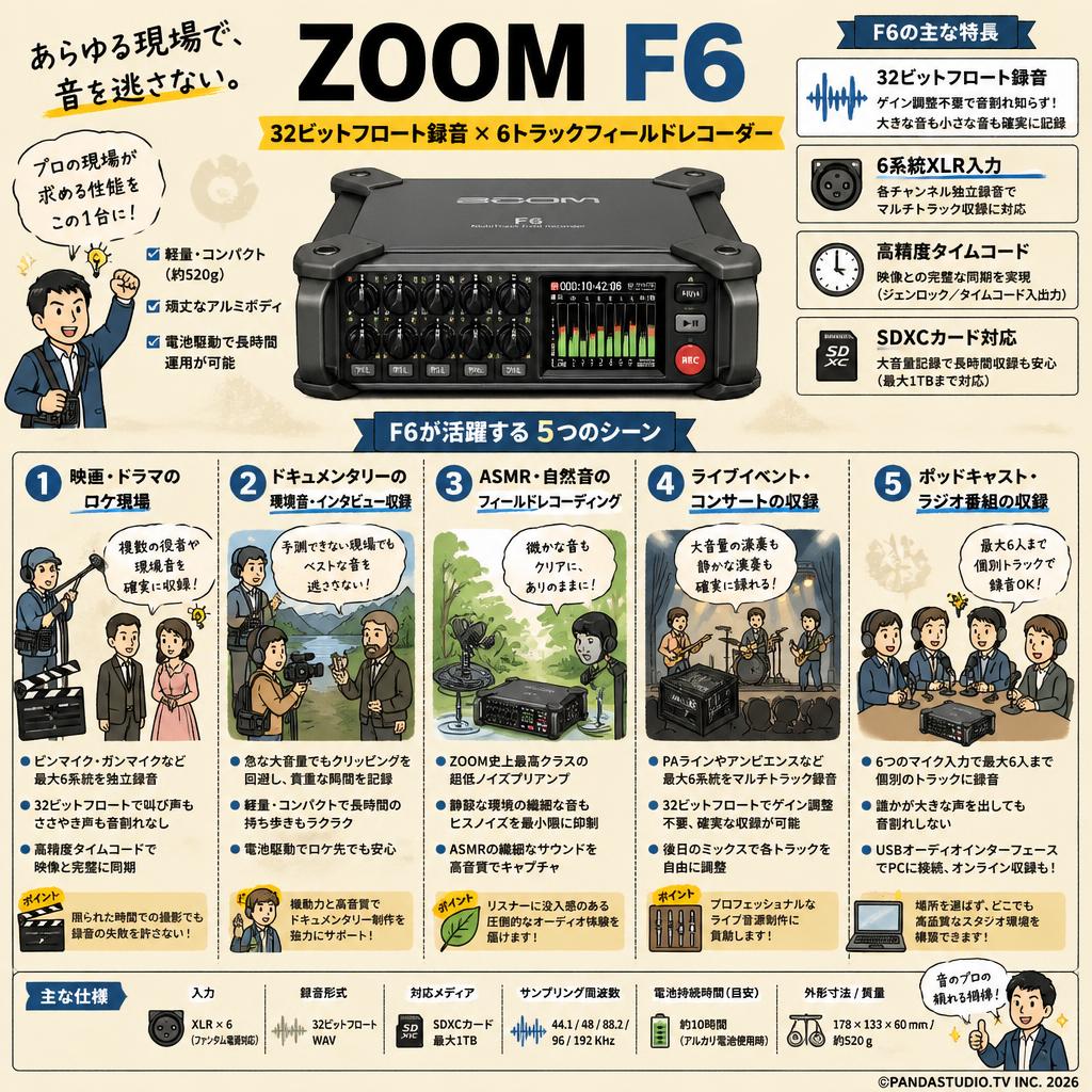 ZOOM  F6 用途