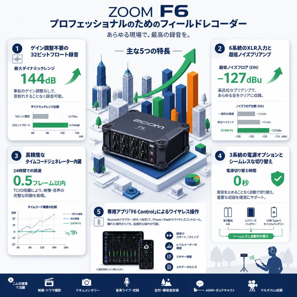 ZOOM  F6 セールスポイント