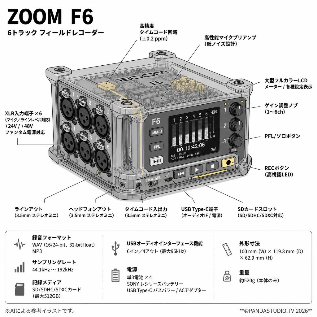 ZOOM  F6 スペック
