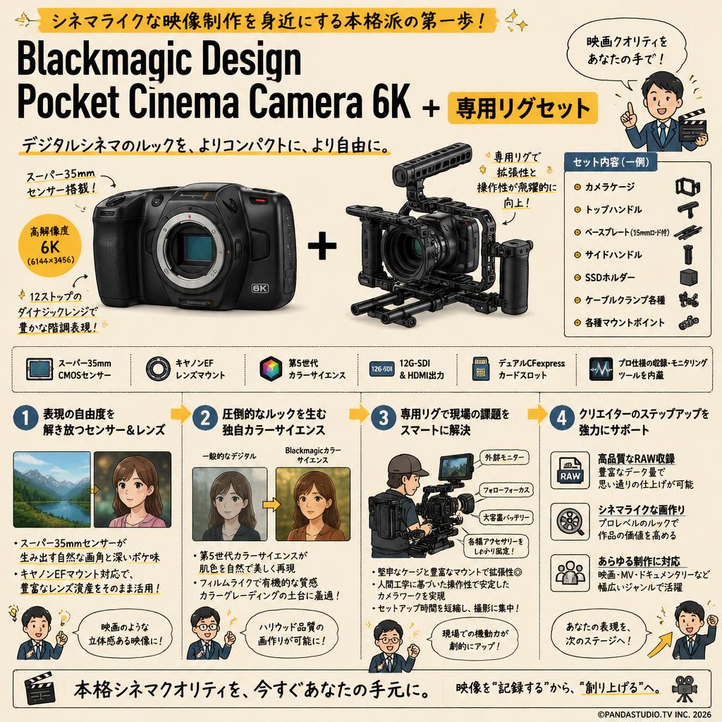 Blackmagic Design Pocket Cinema Camera 6K ＋ 専用リグセット 概要