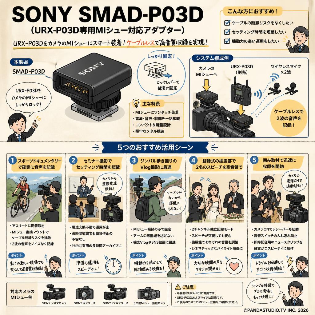 SONY SMAD-P03D（URX-P03D専用MIシュー対応アダプター） 用途