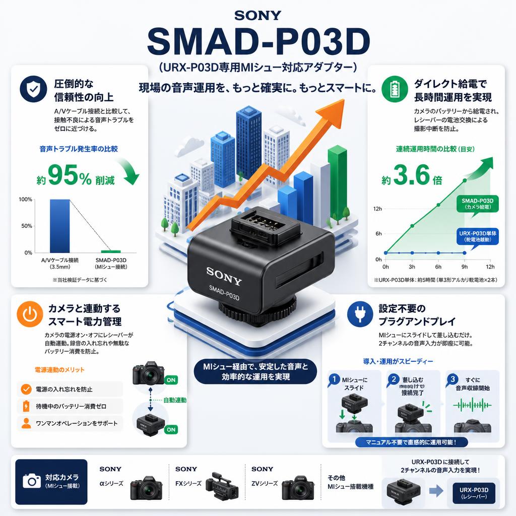 SONY SMAD-P03D（URX-P03D専用MIシュー対応アダプター） セールスポイント