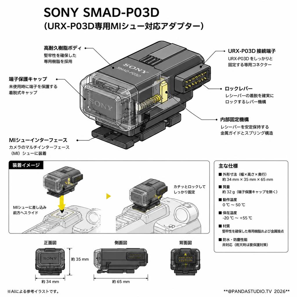SONY SMAD-P03D（URX-P03D専用MIシュー対応アダプター） スペック