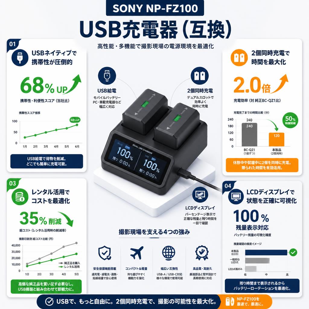 SONY NP-FZ100 USB充電器 (互換） セールスポイント