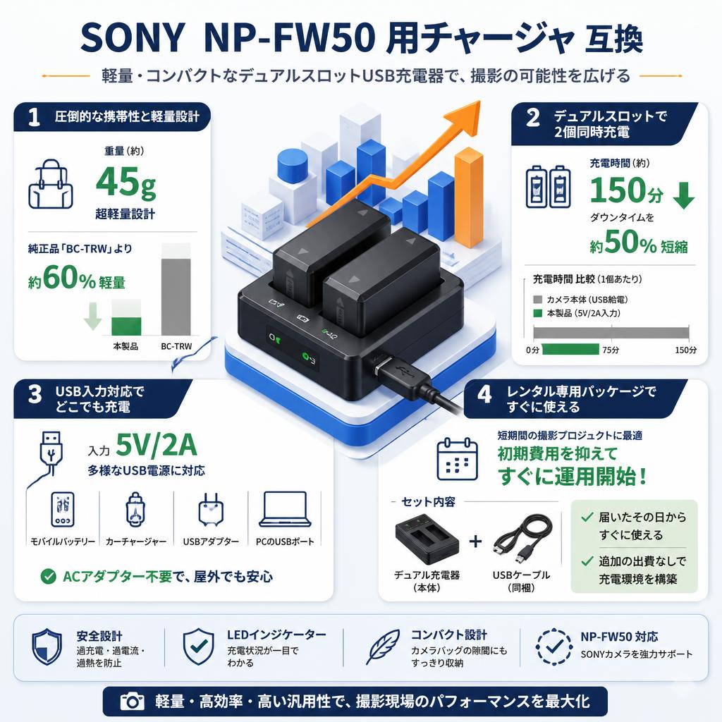 SONY  NP-FW50 用チャージャ 互換 セールスポイント