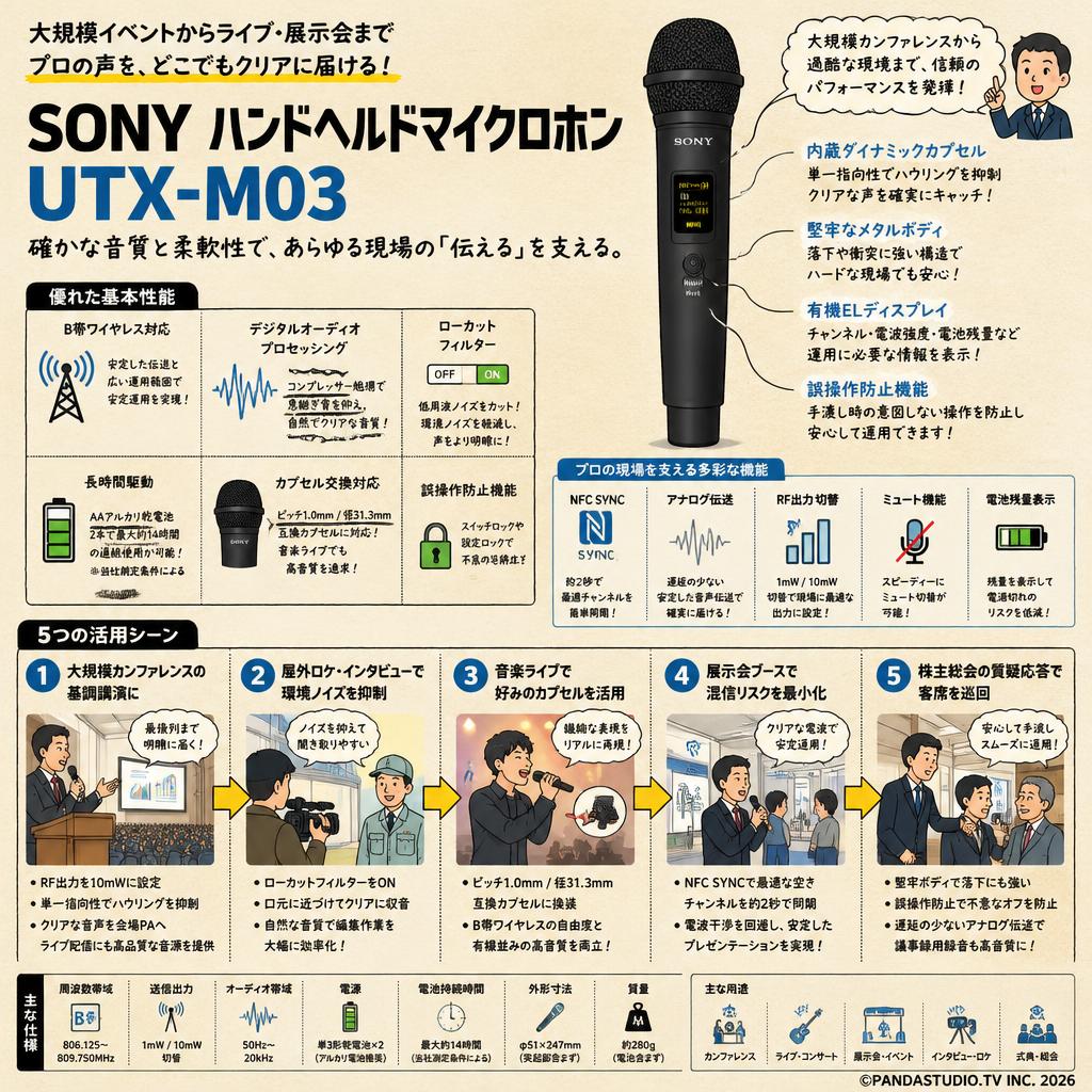 SONY ハンドヘルドマイクロホン UTX-M03 用途