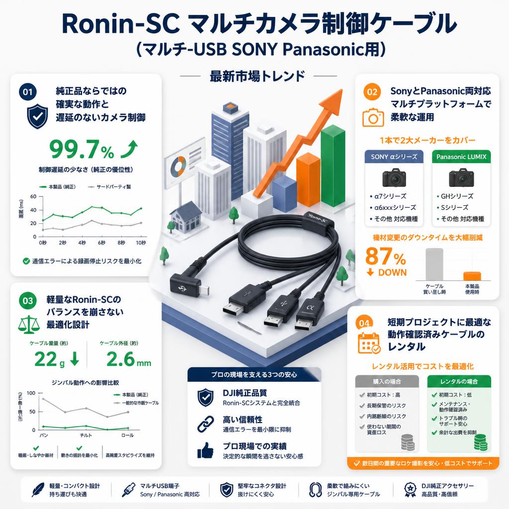 Ronin-SC マルチカメラ制御ケーブル (マルチ-USB SONY Panasonic用) セールスポイント