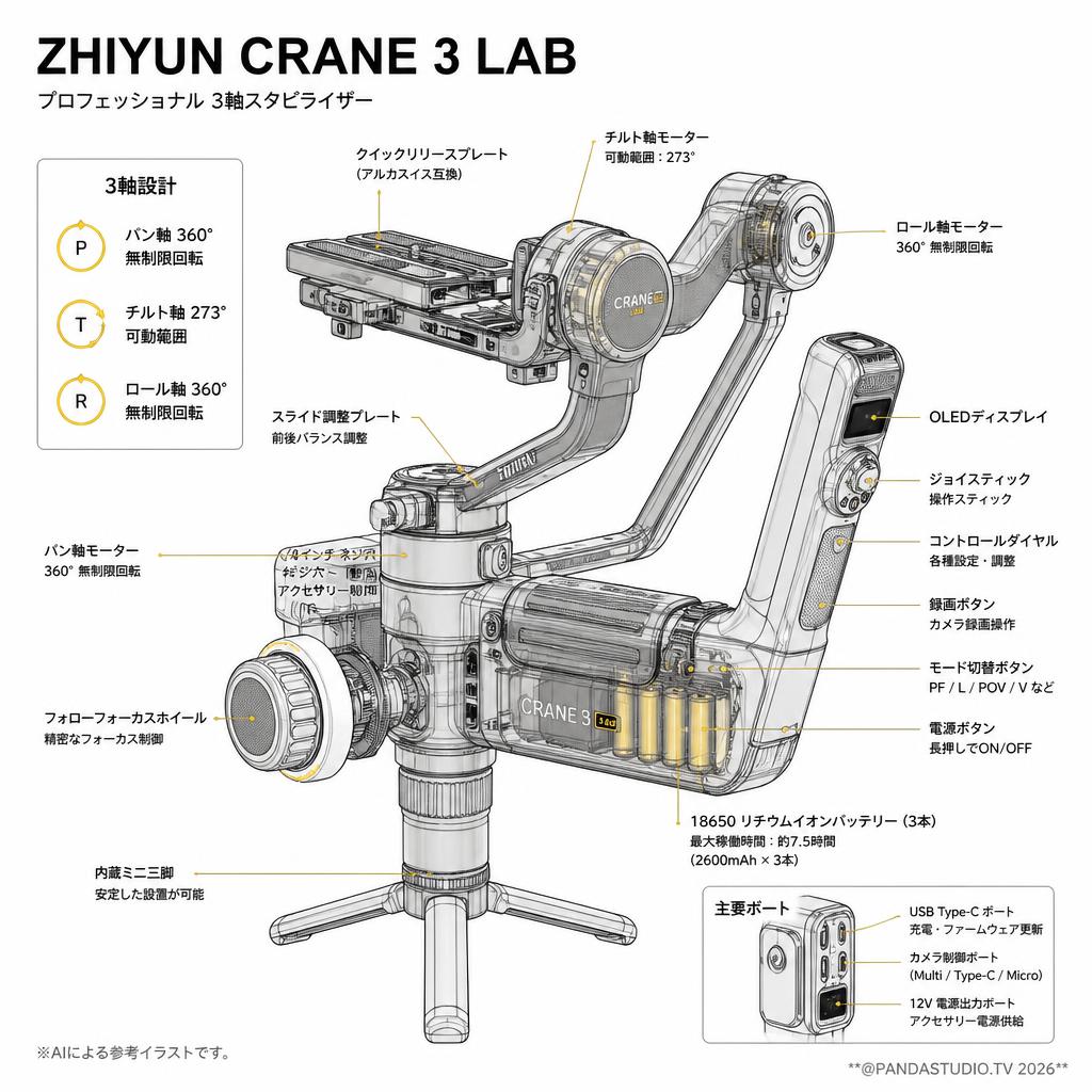 ZHIYUN CRANE 3 LAB スペック