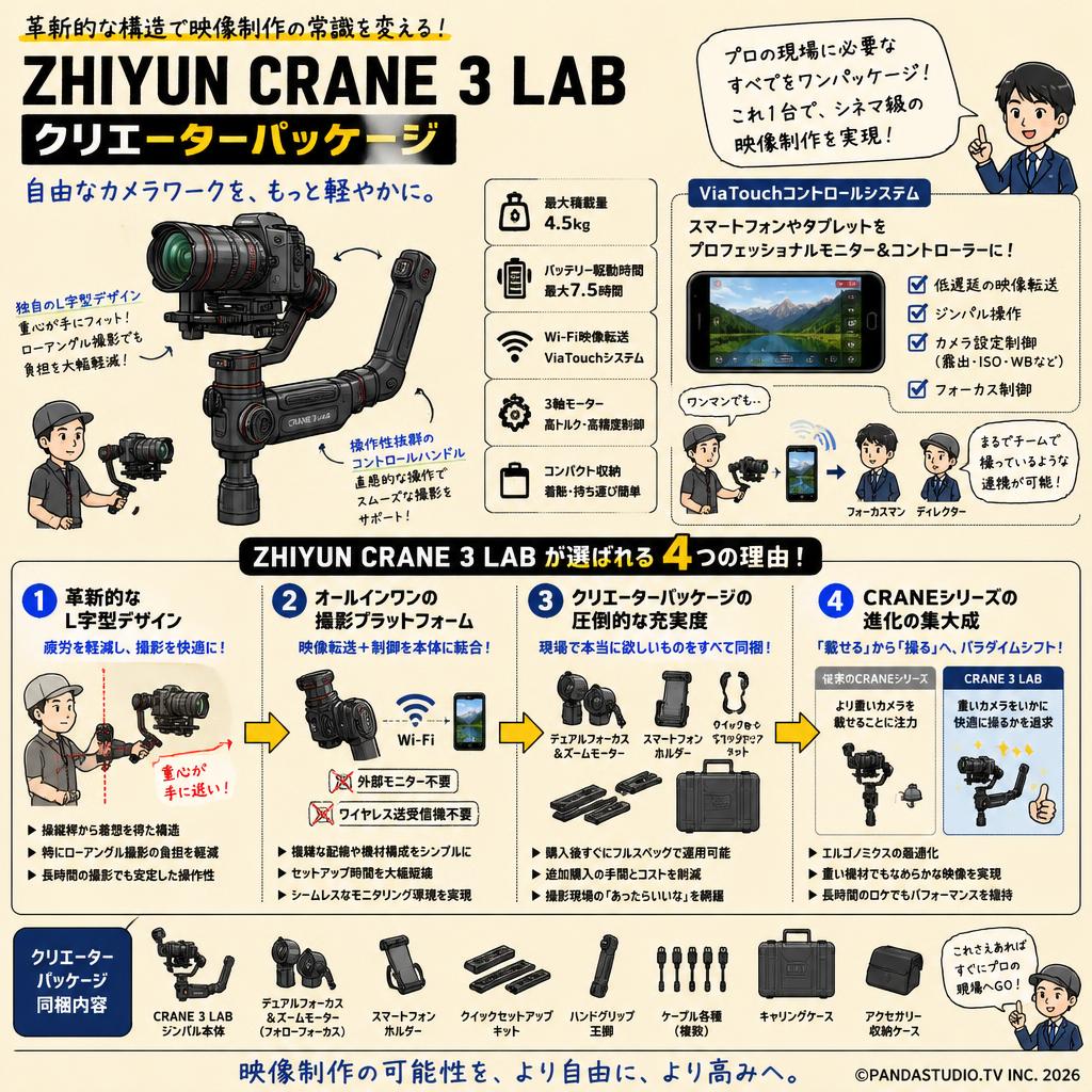 ZHIYUN  CRANE 3 LAB クリエーターパッケージ 概要