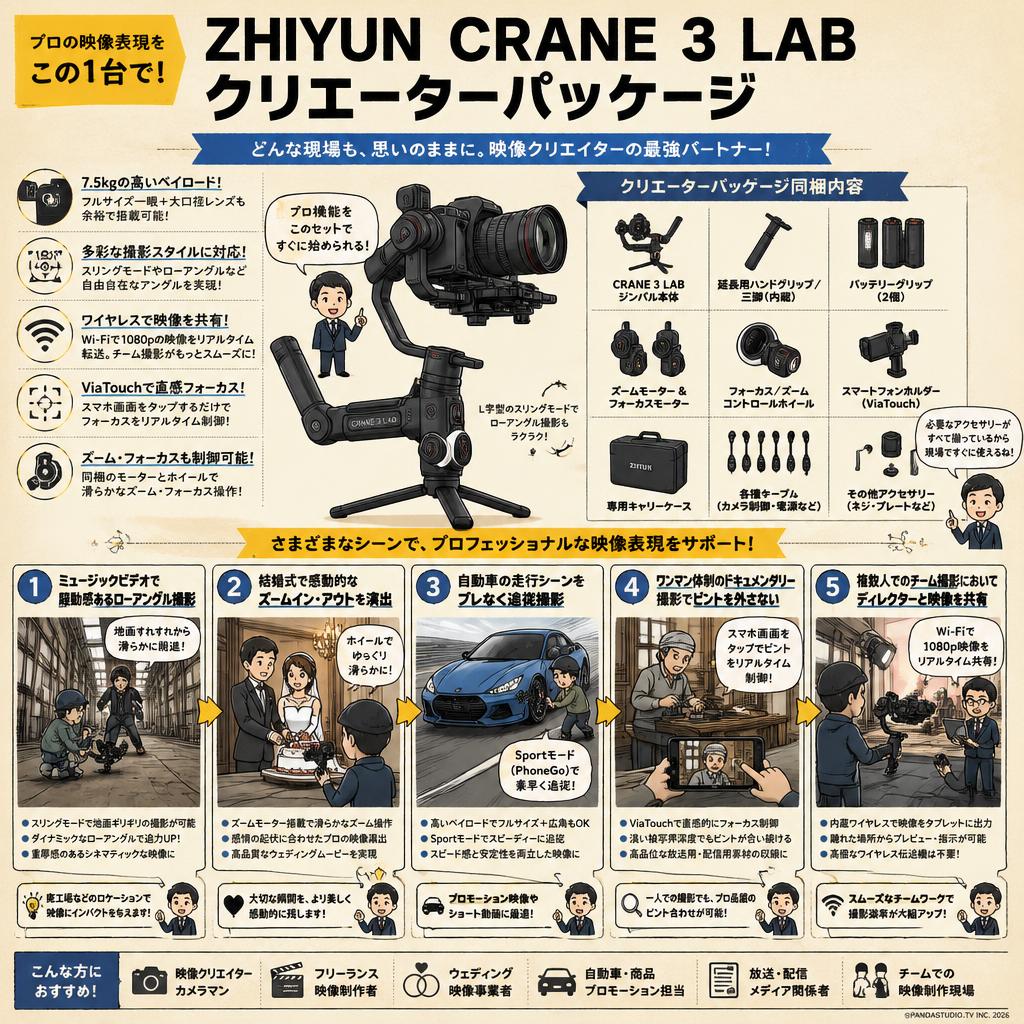ZHIYUN  CRANE 3 LAB クリエーターパッケージ 用途