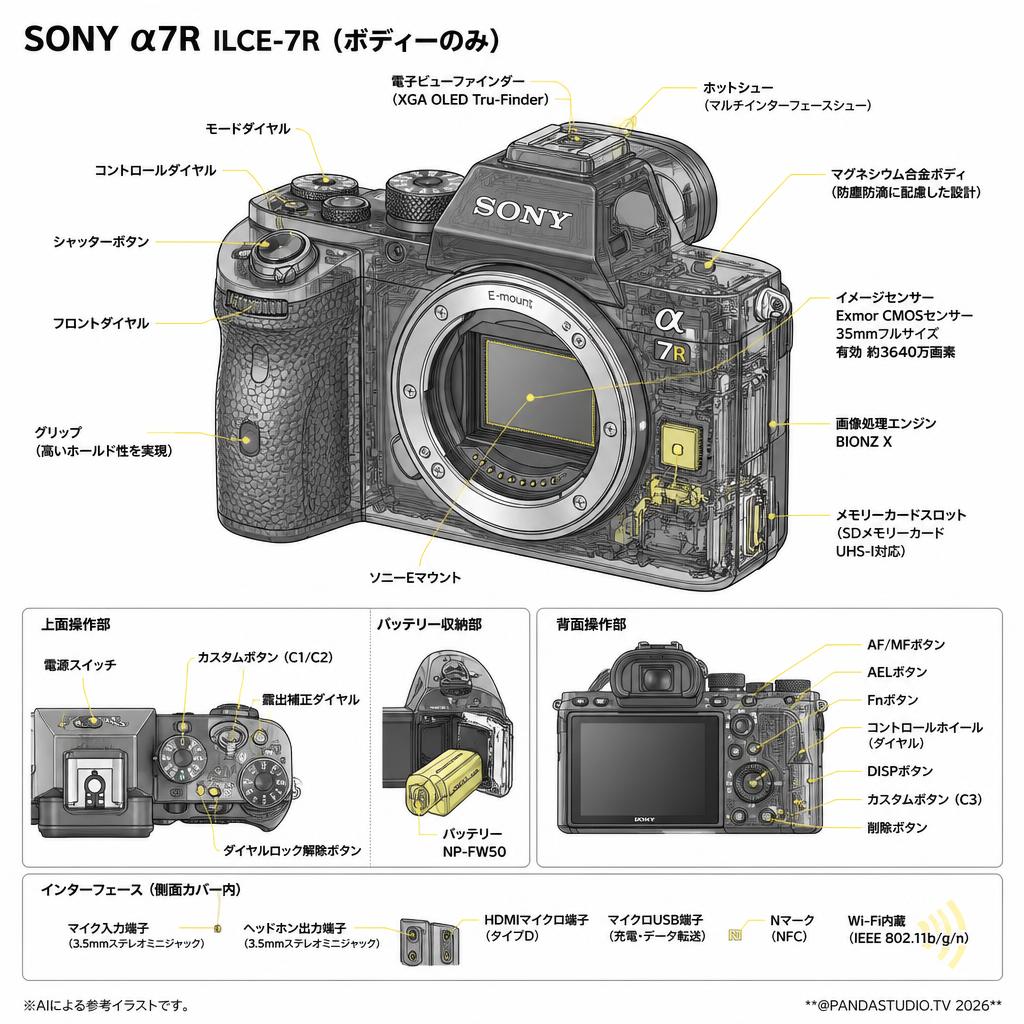 SONY α7R ILCE-7R（ボディーのみ） スペック