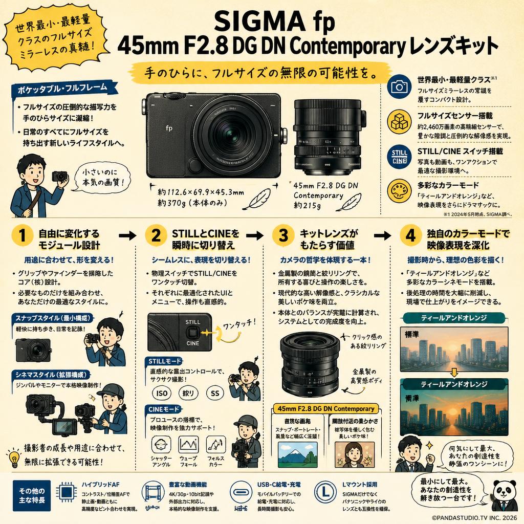SIGMA fp 45mm F2.8 DG DN Contemporary レンズキット 概要
