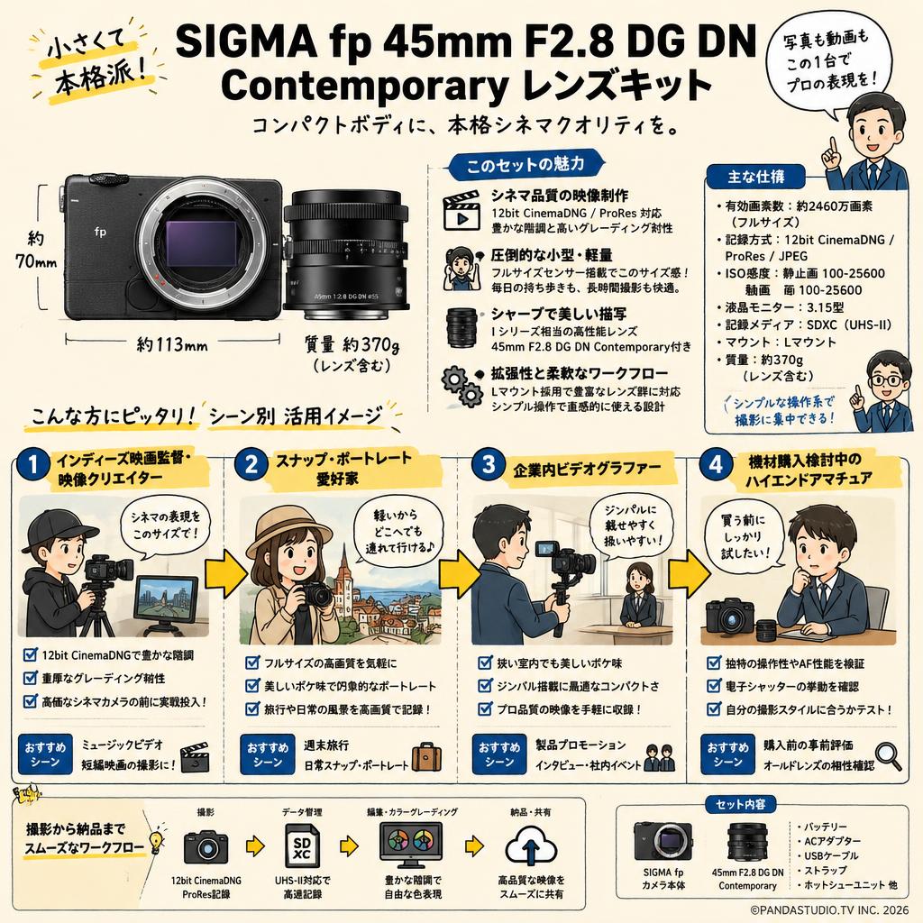 SIGMA fp 45mm F2.8 DG DN Contemporary レンズキット おもな対象のお客様