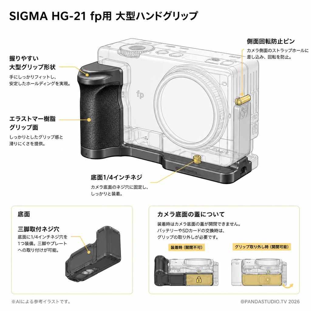 SIGMA  HG-21 fp用 大型ハンドグリップ スペック