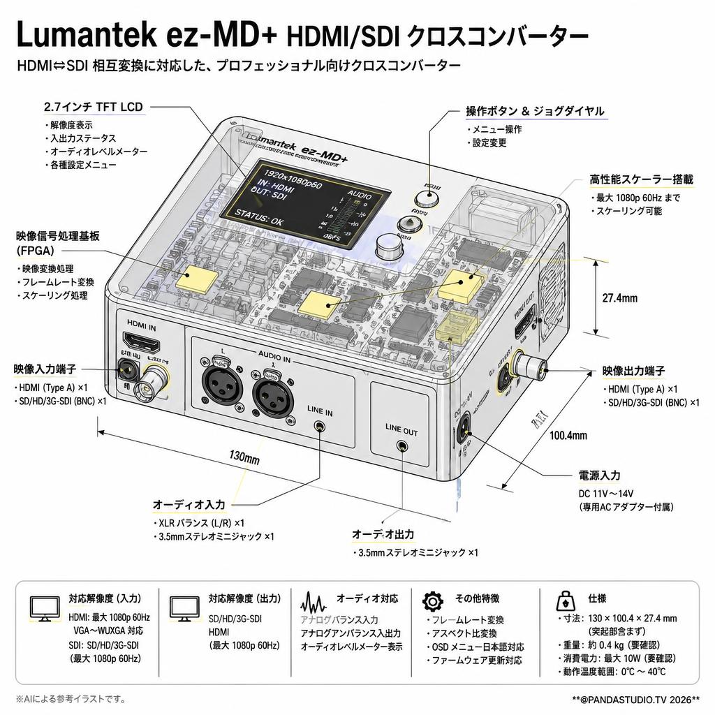 Lumantek ez-MD+ HDMI/SDI クロスコンバーター スペック
