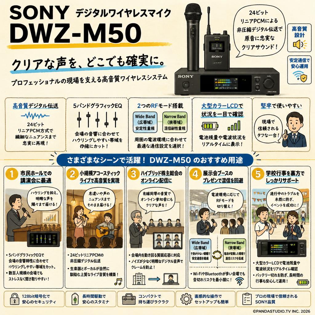 SONY デジタルワイヤレスマイク  DWZ-M50 用途