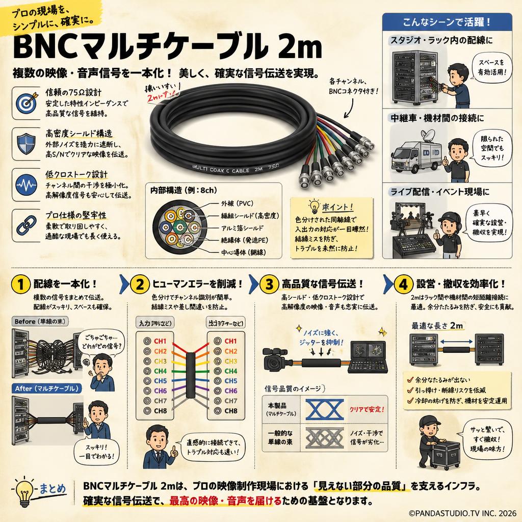 BNCマルチケーブル 2m 概要
