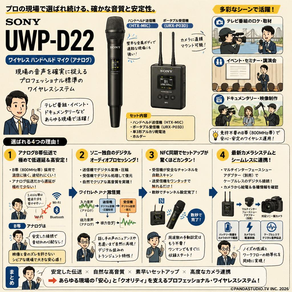 SONY UWP-D22 ワイヤレス ハンドヘルド マイク（アナログ） 概要