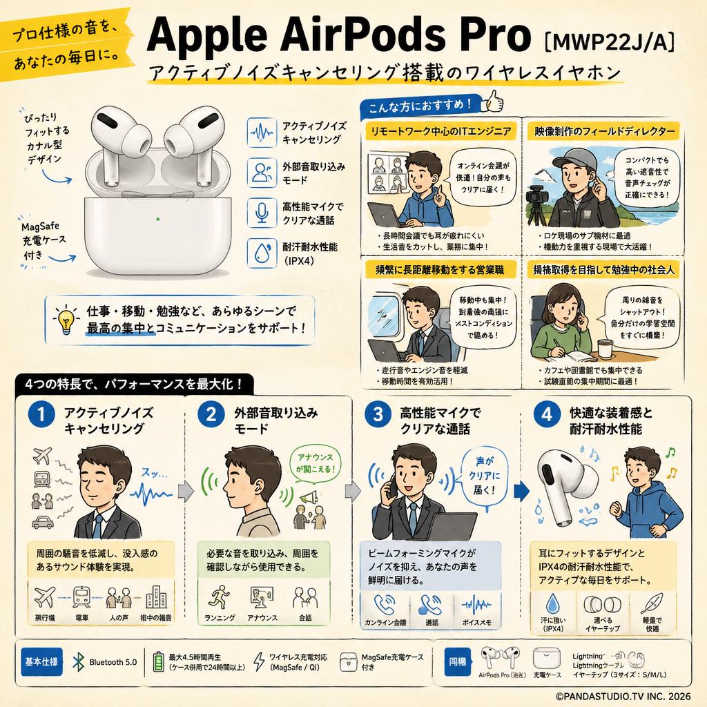 Apple AirPods Pro  [MWP22J/A] おもな対象のお客様