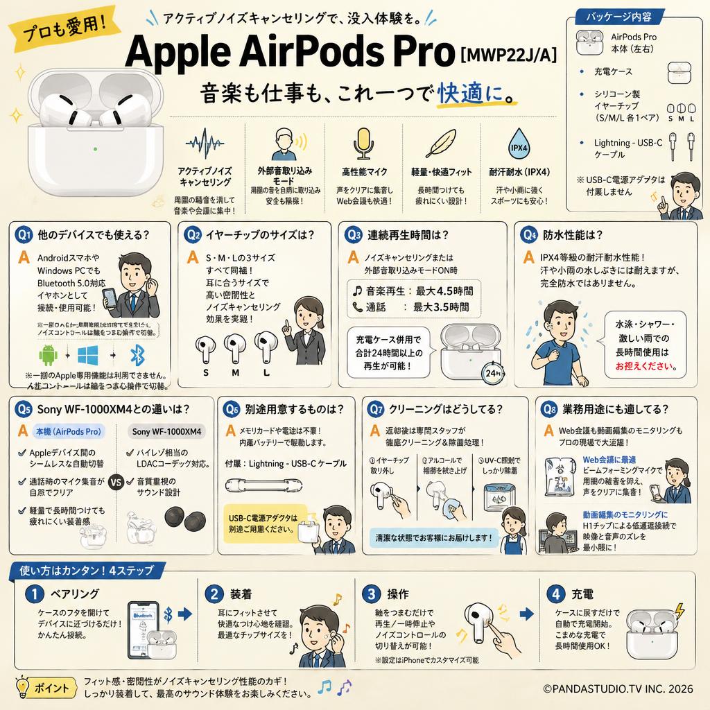 Apple AirPods Pro  [MWP22J/A] FAQ（よくある質問と答え）