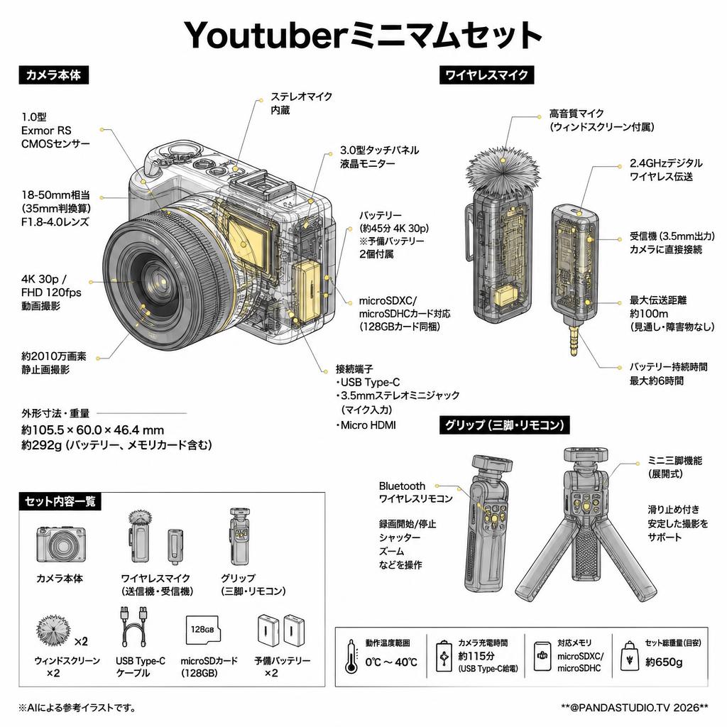 Youtuberミニマムセット スペック