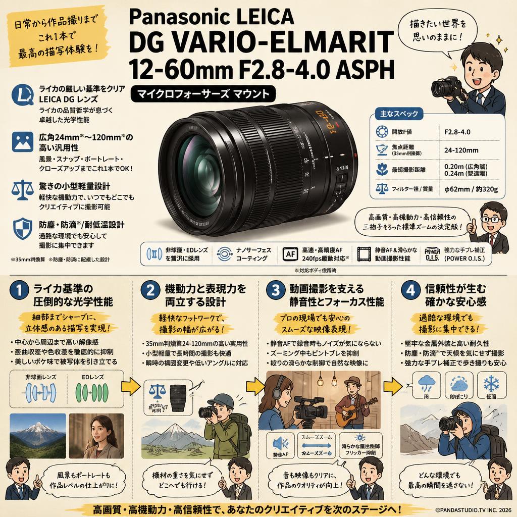 Panasonic LEICA DG VARIO-ELMARIT 12-60mm F2.8-4.0 ASPH マイクロフォーサーズ マウント 概要